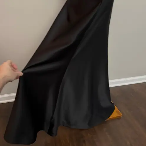 Tadashi Shoji Tadashi Collection Skirt Maxi Floor Length Satin Party Formal Event Prom Black