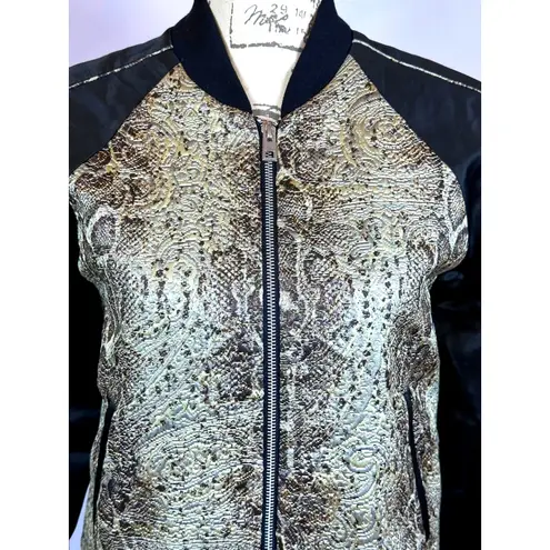 Zadig & Voltaire Billy Snake Deluxe Bomber Jacket XS fits a Small Black