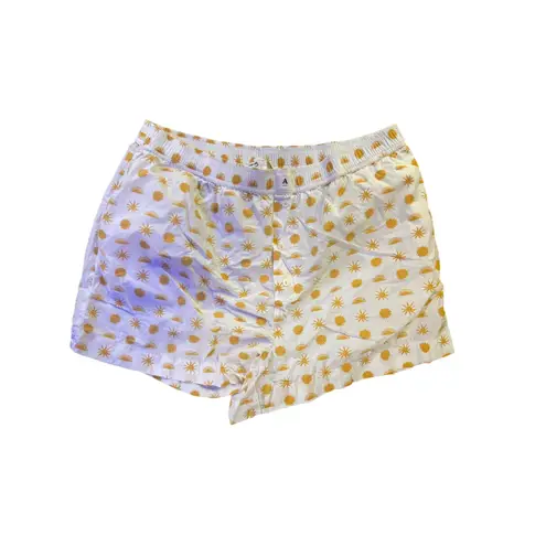 Anthropologie Agathe Mary Sunburst Matching XL Tank Shorts Boho Coastal Lounge White