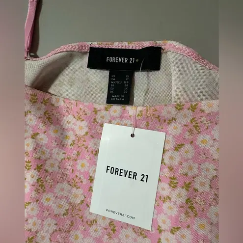 Forever 21 NWT  Pink Bow Floral Coquette Spaghetti Strap Women’s Cute Tank Top