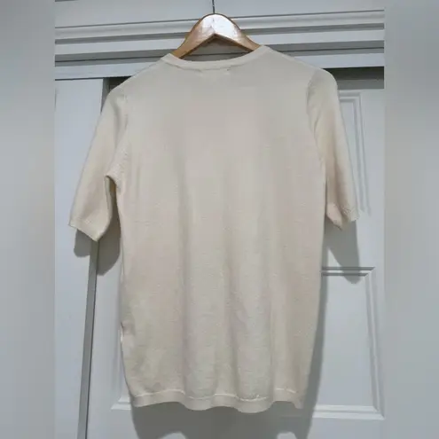 Downeast Cream Knit Embroidered Lemon π Top