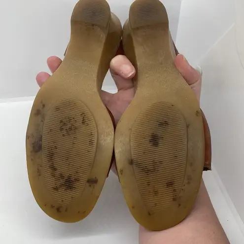 Vintage Quoddy Leather Kitten Heel Sandals 5.5 Brown