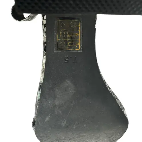 Jeffrey Campbell  Lindsay Heeled Sandals Black Grey Snake Animal Print Size 7.5