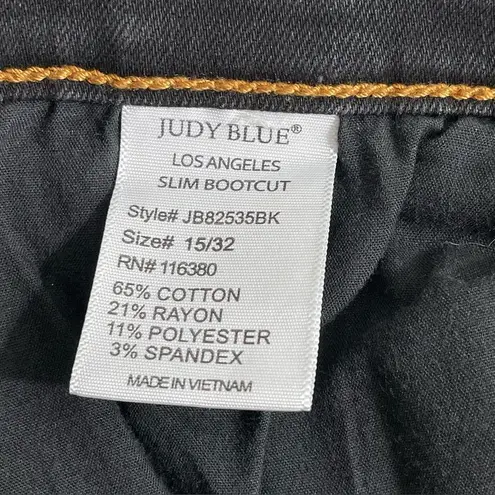 Judy Blue Ashland High Rise Slim Bootcut Denim Jeans Black Wash Size 15 / 32