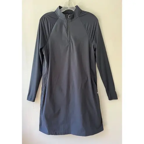 Hurley  Sz‎ S Midi Dress Black UPF Swim Cover Up Stretch Shirt Pockets