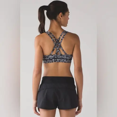 Lululemon  Energy Bra Ice Wave Black White Size 4