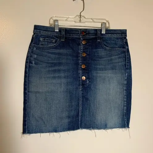 J Brand  Rosalie denim button up raw edge blue jean mini skirt size 31