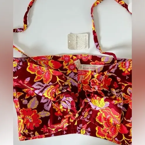 Free People  Intimately Halter/Bandeau Top.100% Cotton Floral.Size Small