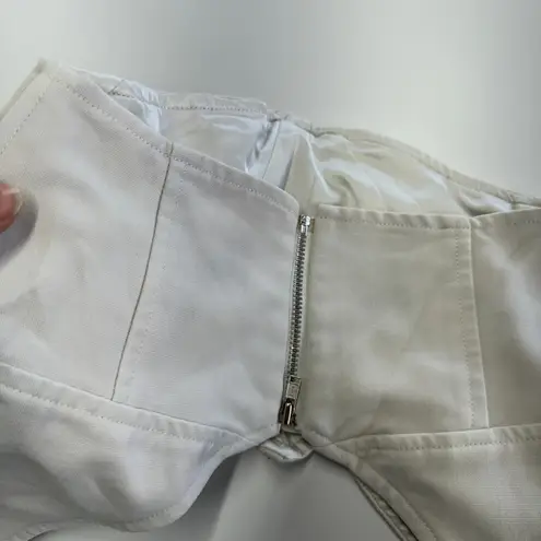 Bardot Top Womens 2 X Small White Bronte Corset Cropped