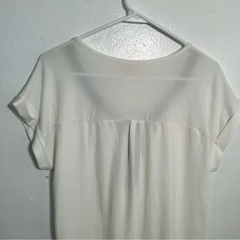 Sweet Wanderer Blouse White Black Mesh Half Zip S