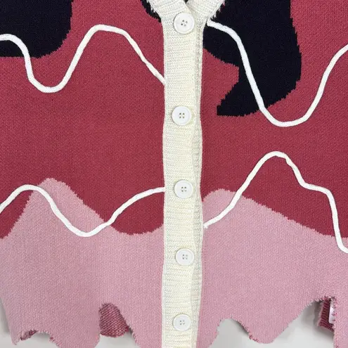 Aelfric Eden Irregular Color Block Chunky Knitted Sweater Vest Size Medium