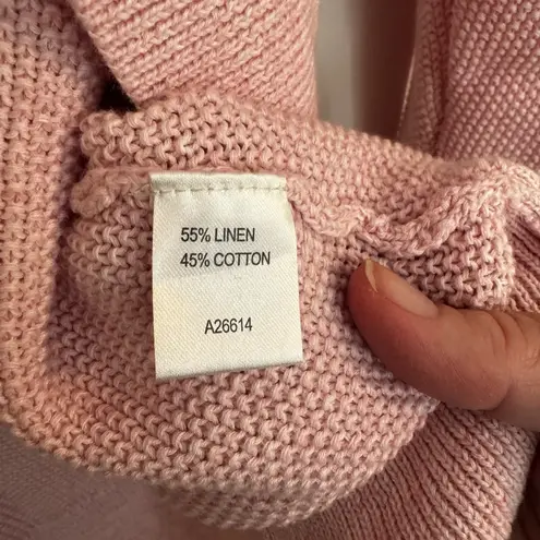 Appleseed's Seedstitch Womens Pink Cardigan Sweater Linen Blend Plus Size 0X