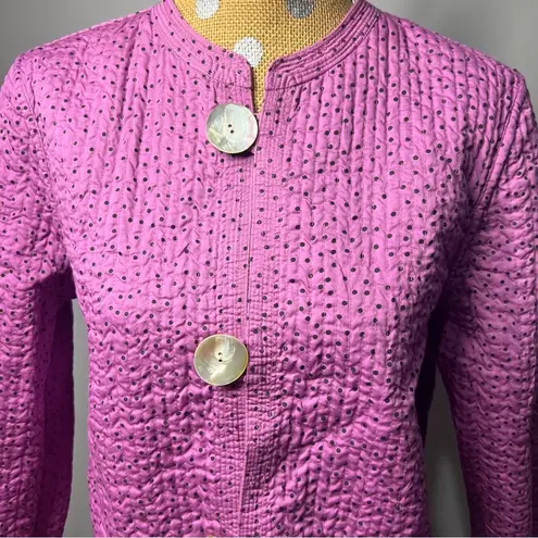 Patty Kim Lightly Quilted Reversible Box Jacket / SZ: L Black Size L