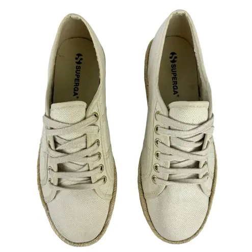 Superga  2790 Cotropew Light Sand Beige Canvas Colour Rope Platform Sneakers 8.5