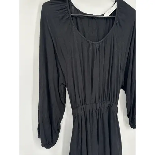 ASTR THE LABEL Long Black Maxi Dress Blouson Sleeves Cutout Button Back Size M Size M