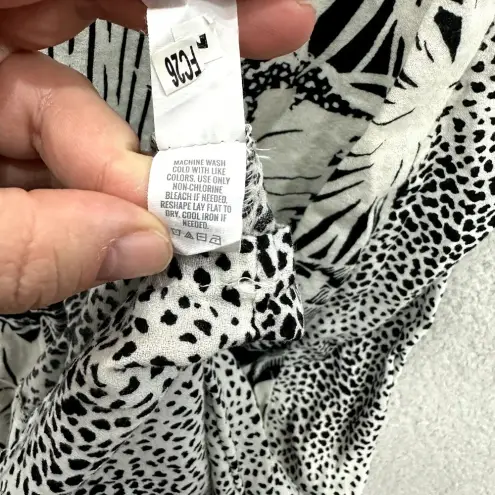 Aerie  Maxi Dress Womens XS Black Palm Leaves Oversized Gauzy Cotton‎ Beach Boho