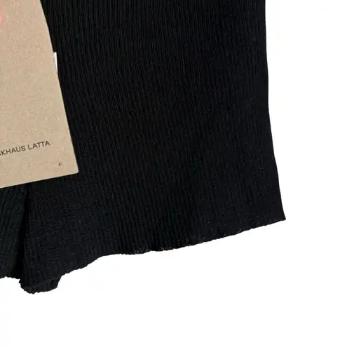 Eckhaus Latta Black Ribbed Knit High Rise Distressed Lounge Biker Shorts Small