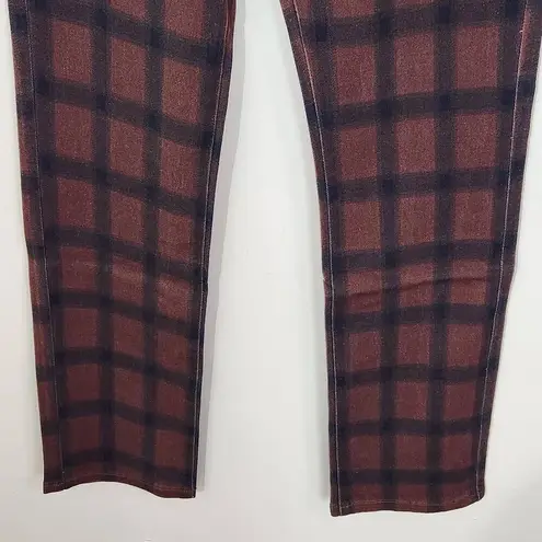 We Wore What Women's Navy and Brown Plaid Jeans Size 27 NWT Icon Jeans Plaid - Image 5