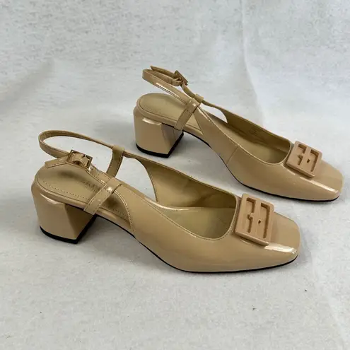 Liverpool Getty Slingback Block Heels Square Toe Dress Shoes Beige Women's 7.5M