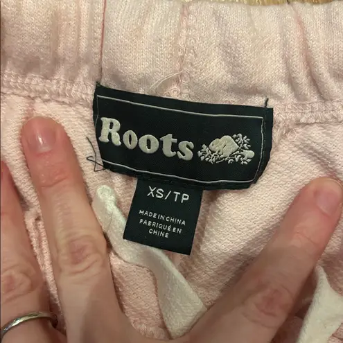 Roots Canada Shorts Pink White Terry Size XS