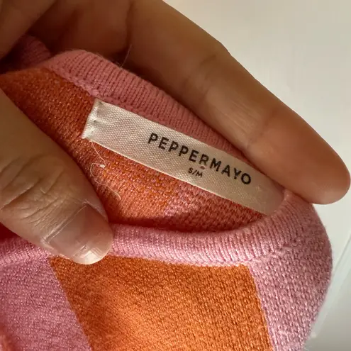 Peppermayo The Groove Knit Halter Dress - Pink and Orange Checkers