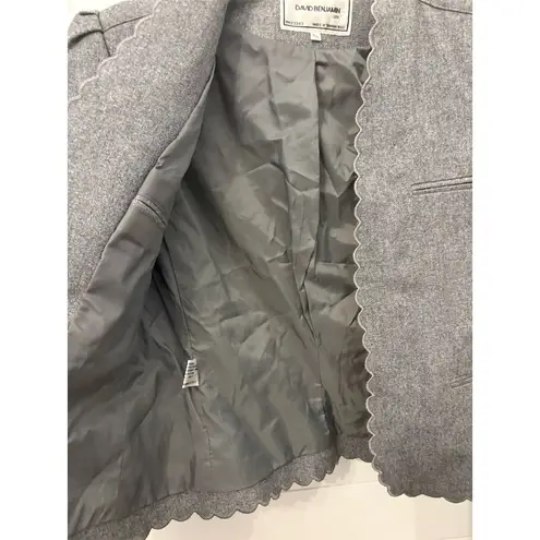 DAVID BENJAMIN Women's Vintage Gray Wool Blend Scalloped Blazer Jacket Size 5