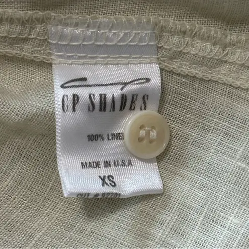 CP Shades Women’s Size XS Tan Beige Linen Button Down Collared Shirt Dress