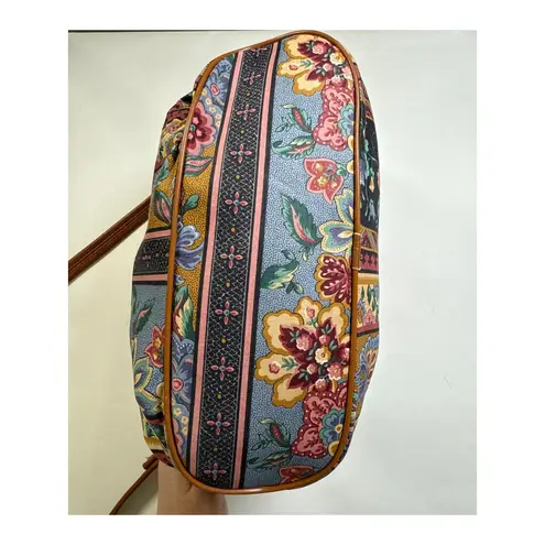 Richmark Vintage Floral Patchwork Crossbody Purse Made in USA Denim Retro Granny Blue