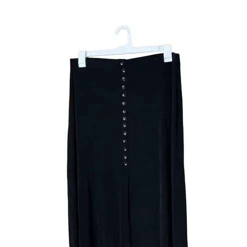Briggs New York Y2K Black Button Front Maxi Length Skirt Petite