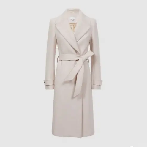 Reiss New Tor Belted Wool Blend Coat Peacoat Trench Coat Sz 4 $625