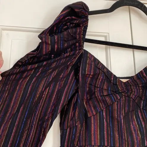 Rococo Sand Diva Dress Black Metallic Mini Dress Size Small