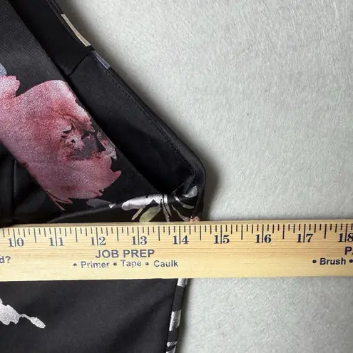 BCX Dress Floor Length High-Neck Maxi Dress Black Floral Print Women’s Size 3