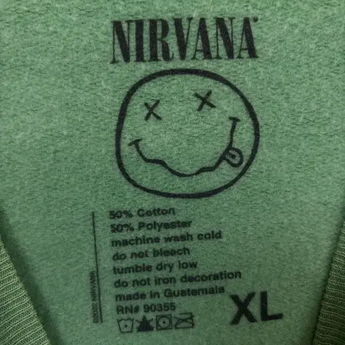 Nirvana Smiley Sweatshirt Green XL