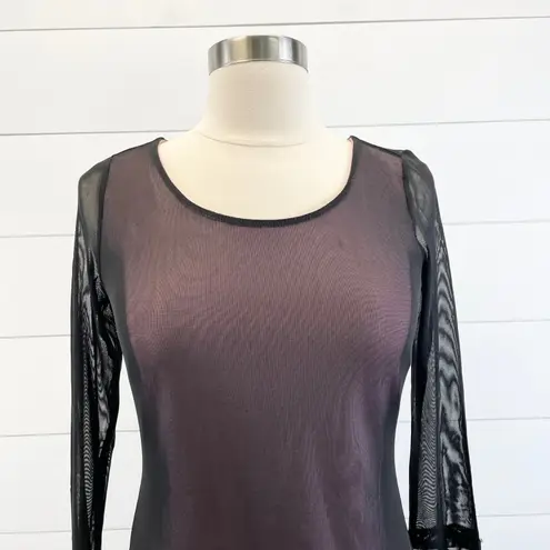 Carmen Marc Valvo Carmen Marc Valvo Womens XS Mesh Dress Pink Black Whimsygoth Fairy Festival