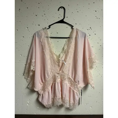 3rd Malt Pink Lace Kimono Blouse Top Size Medium NEW WITH TAGS