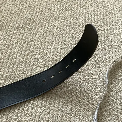 Y2K Faux Snake Skin Belt Thick High Waist Size XS Statement Brown