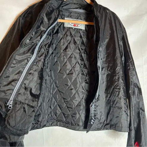 Joe Rocket Black Lined Full Zip Front Motorcycle Moto Jacket Size Large