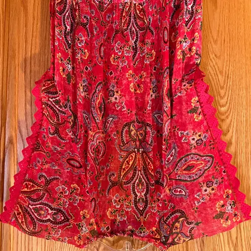 The Kooples Sunrise by Reef Paisley Print Silk Chiffon Mini Dress Pink Size 2