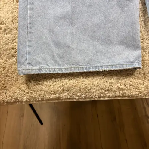 Eloquii  Wide Leg Jeans Distressed Light Wash Size 14