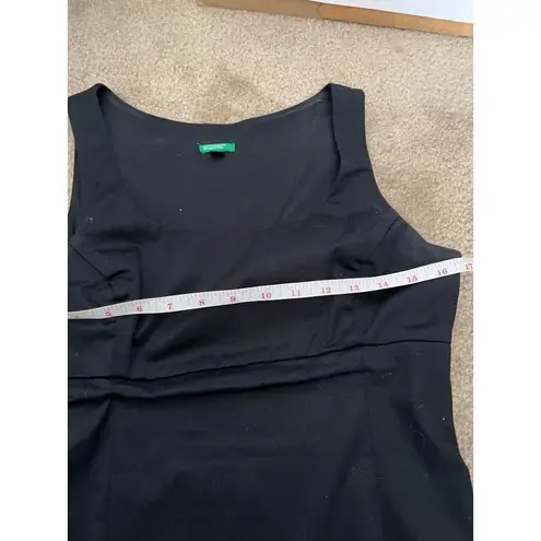 United Colors Of Benetton sleeveless black scoop neck sheath midi dress size M
