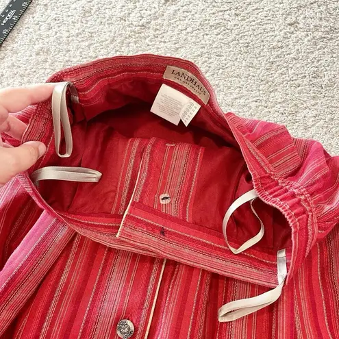 Landhaus‎ Skirt Womens 14 Red Cottagecore Linen Oktoberfest Holiday lagenlook