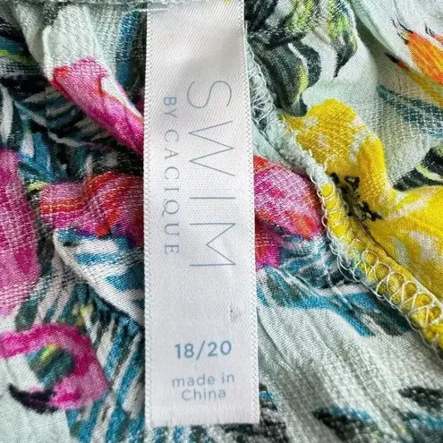 Cacique Swim by Tropical Flamingo Midi Skirt 18/20 Multicolor Floral Side Slits