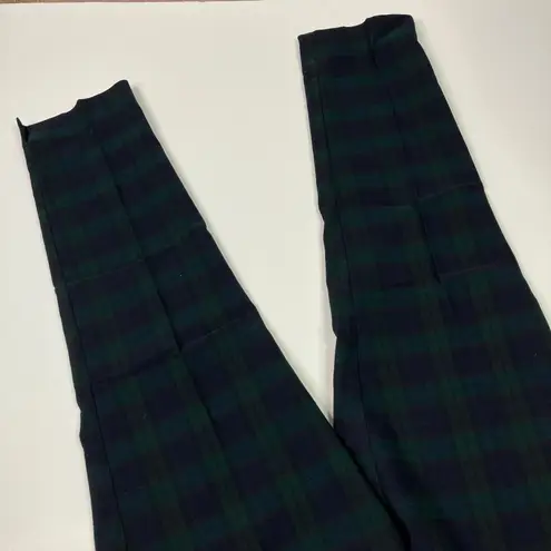 Peck & Peck | Plaid Pants Skinny Green Navy Rayon Blend Womens 10