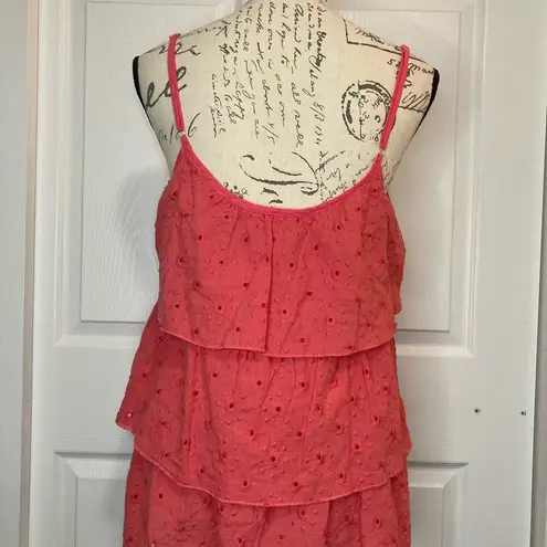 Lsenboye Eyelet Zipper Front Flowy Tank Top Size L