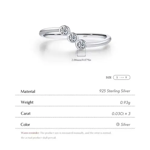 Boutique Sparkling Moissanite‎ Diamond Ring | 14k White Gold Plated Sterling Silver