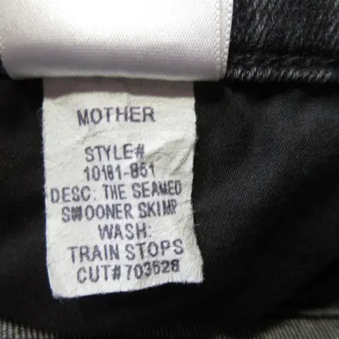 NWT Mother Seamed Swooner Skimp in Train Stops Stretch Skinny Jeans 28 Black
