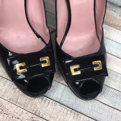 Isaac Mizrahi Black Patent Leather Slingbacks