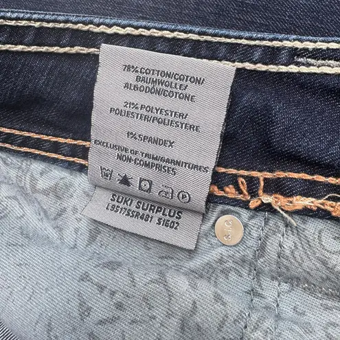 Silver Jeans Suki Surplus Sz 29x30 Low Rise Boot Cut Flare Embroidered Western Blue