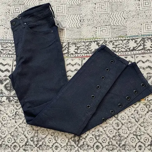 Mavi high rise shimmer grommets skinny ankle jeans size 27 dark blue