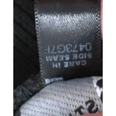 AB Studio Off Shoulder Chevron Stripe Alternating Gray Black Cowl Neck Sweater S